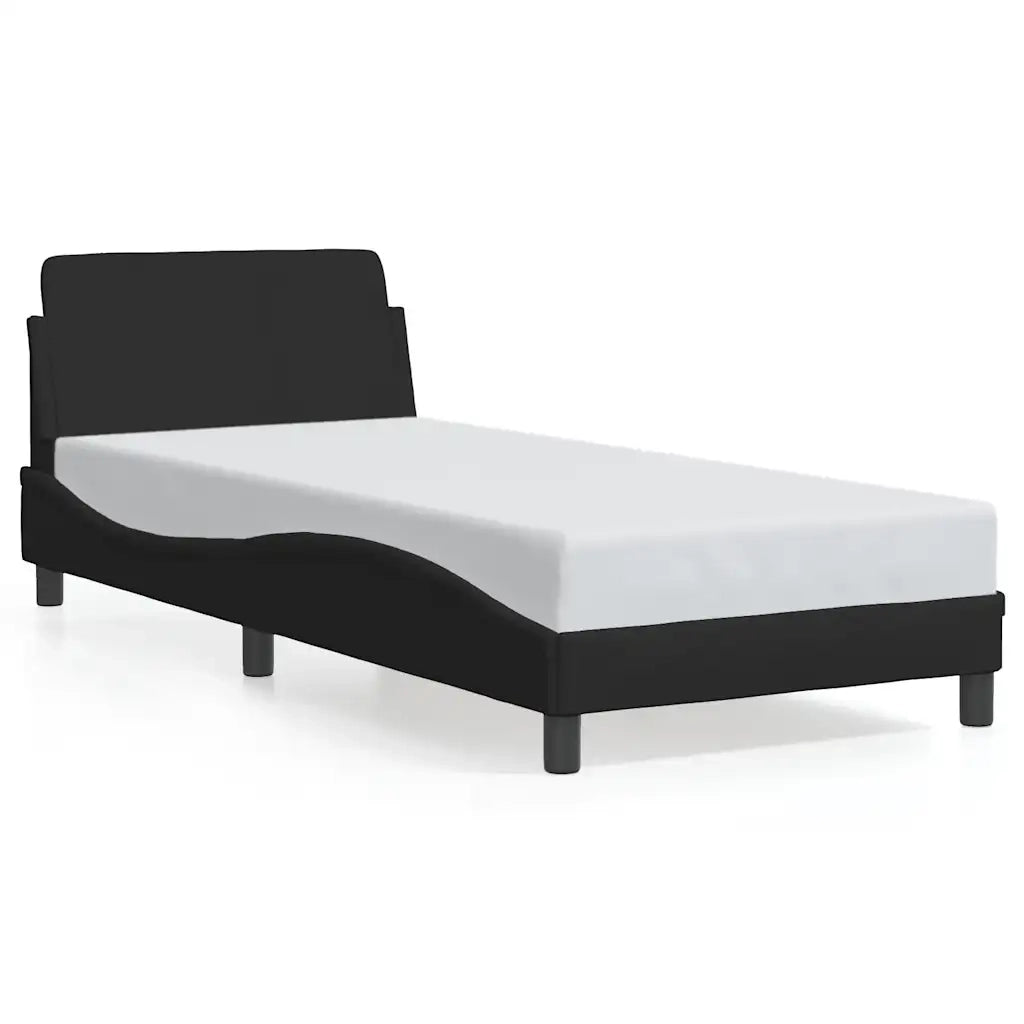 Giroletto con Testiera-Struttura Letto con testiera Dover Nero 80x200 cm Tessuto