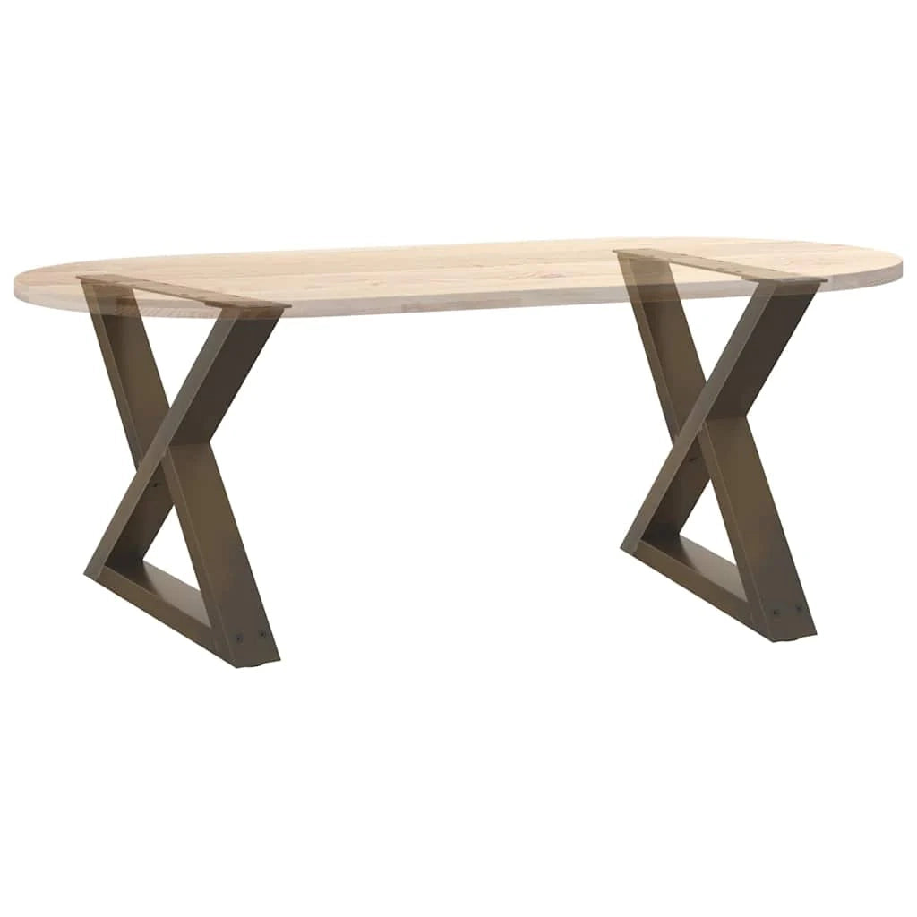 Set di 2 gambe moderne regolabili per tavolino da caffè 60 x 42-43,3 cm in acciaio naturale 02_0056997