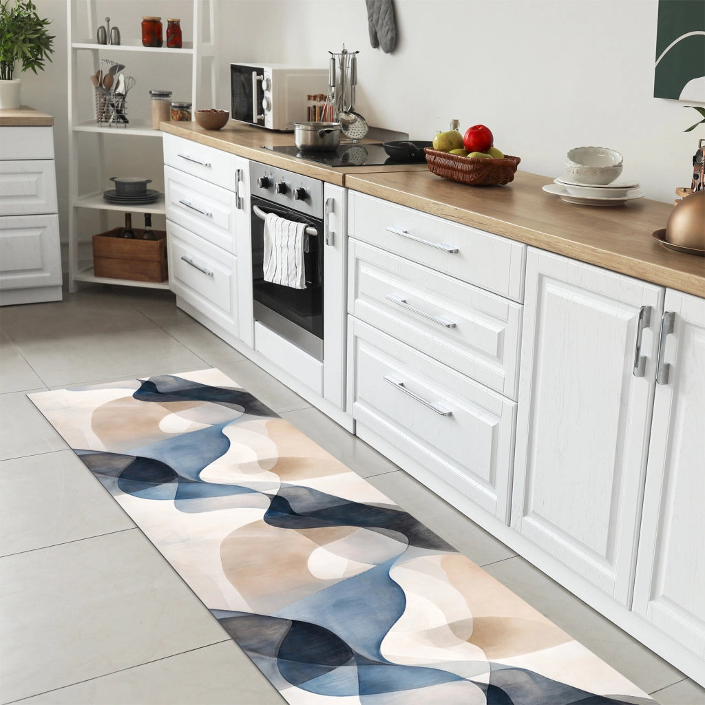 Tappeto da cucina antiscivolo, antimacchia passatoia multiuso 50x100 - Urban Blu