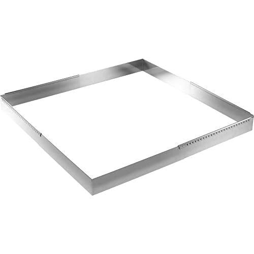 De Buyer 3013.30 Forno Pasticcere Regolabile in Acciaio Inox da 30x30 cm a 57x57 cm Altezza 5.3 cm colore Acciaio Inox