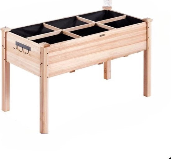 Tavolo di coltivazione elevato su gambe - Tavolo per orto - Legno - 100kg di carico massimo