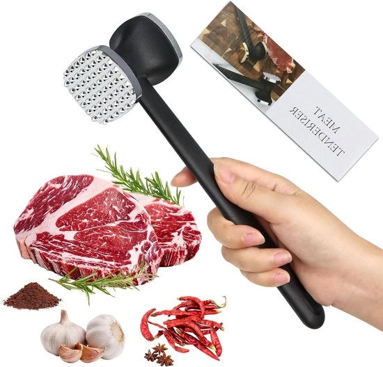 Hamminatore a doppia faccia - Trituratore di carne per bistecca - pollo - pesce - carne di maiale - buone impugnature - peso pesante - martello ponder a metallo