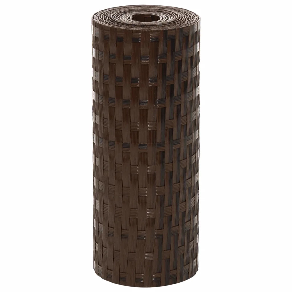 Schermi da Balcone 10 pz Marrone e Nero 255x19 cm in Polyrattan