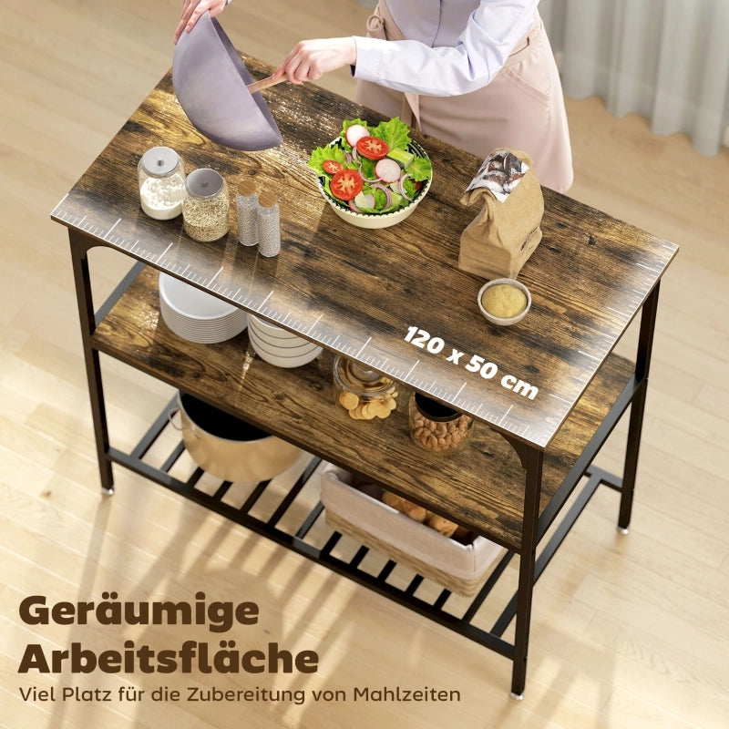 REGGIPANE da cucina 100x50x90 cm Legno Marrone Rustico