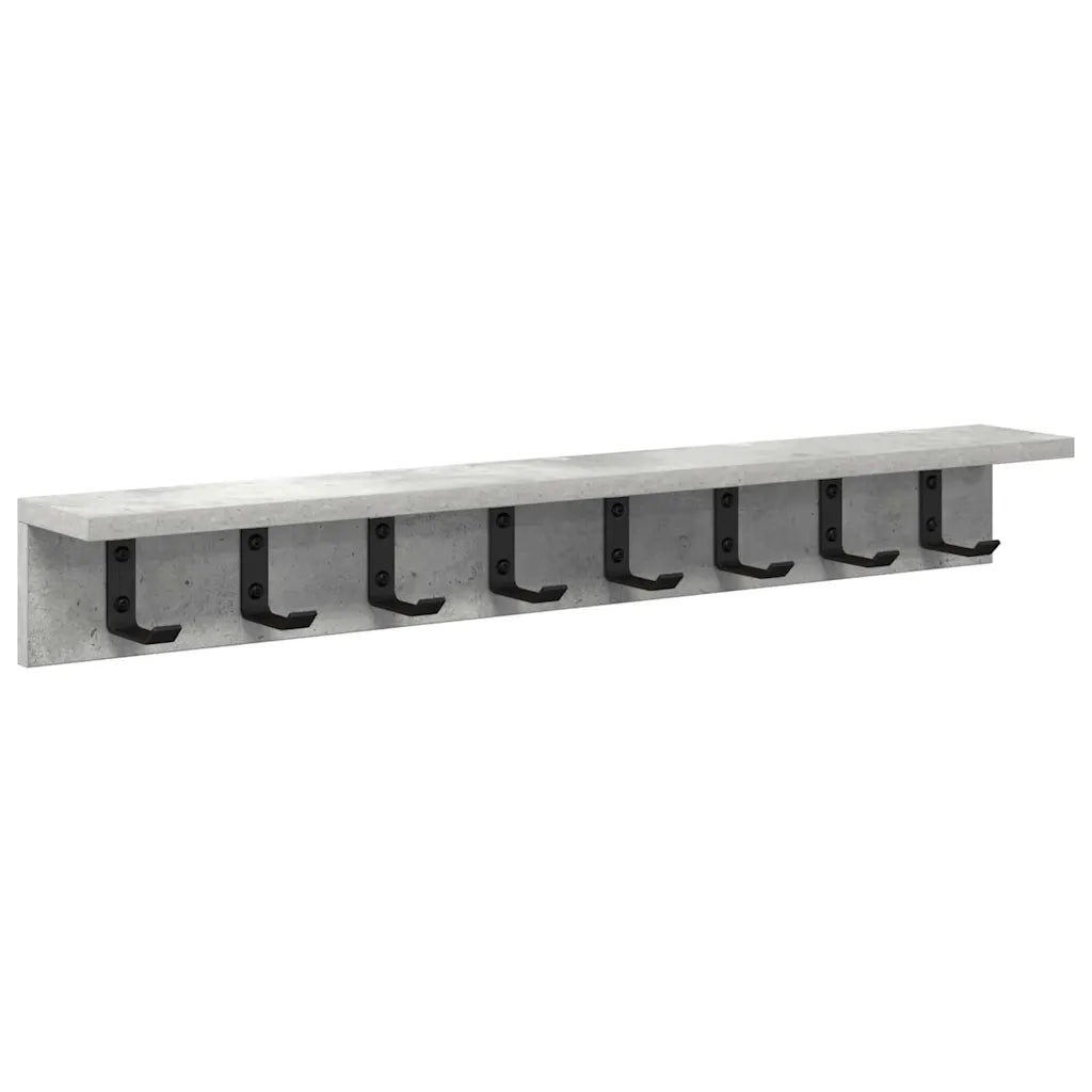 vidaXL Appendiabiti a muro Grigio cemento 80 x 10.5 x 10.5 cm
