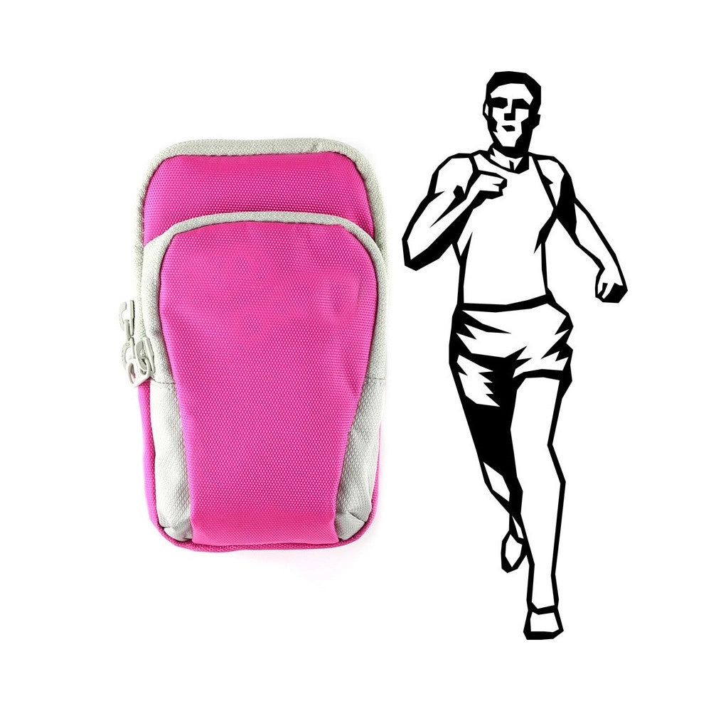 Trade Shop - Marsupio Fascia Da Braccio Per Smartphone Corsa Fitness Sport 2 Taschini -