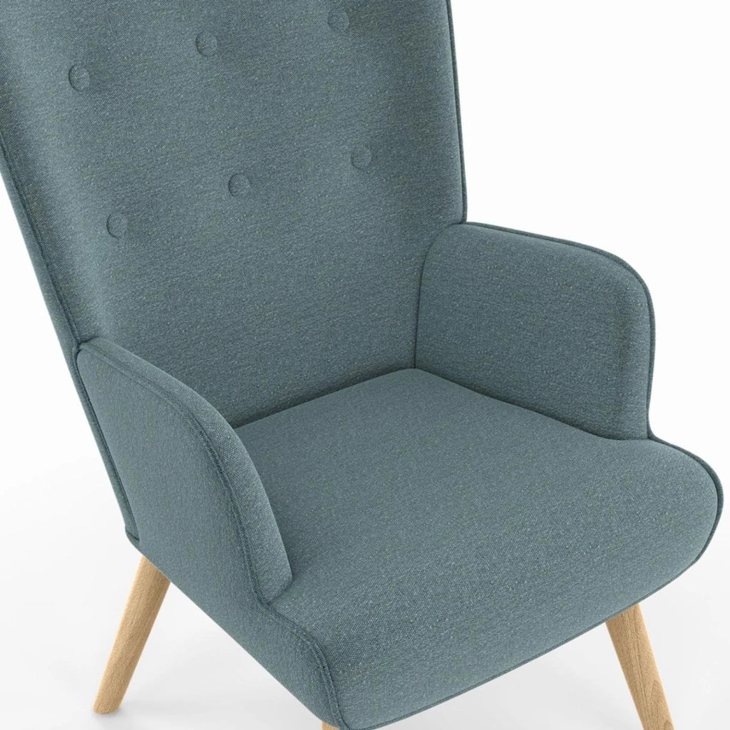 Sillón escandinavo IVAR en tejido verde eucalipto