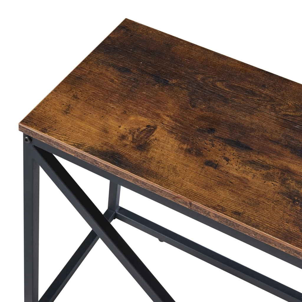 Portalegna da interno 50 x 100 x 30 cm effetto legno scuro nero 03_0010494