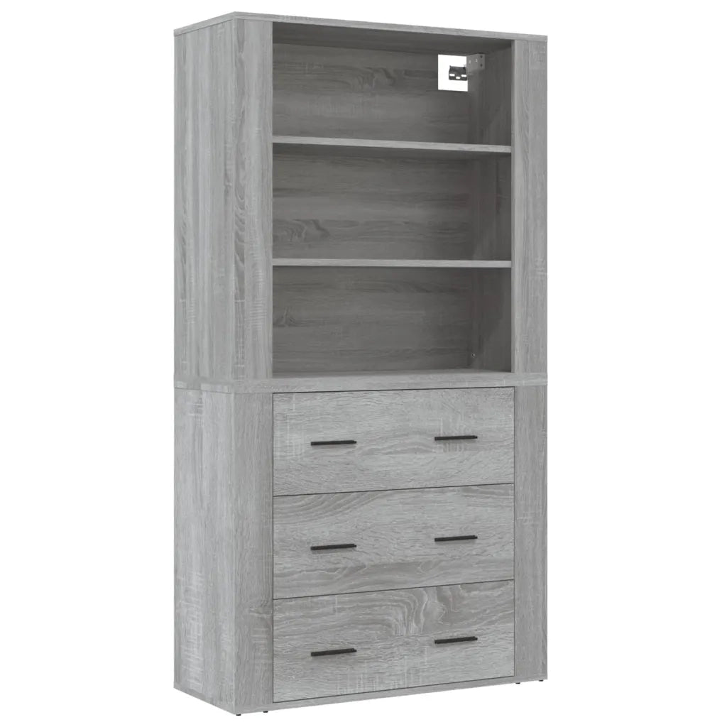 Credenza-Buffet-Armadio da cucina Grigio Sonoma in Legno Multistrato 900610