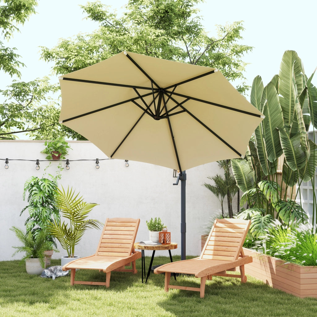 Ombrellone da giardino inclinabile rotante 360¡ã ¨C zephmum ¨C con piede a croce e 8 bracci