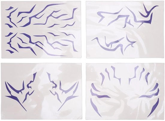 Tatuaggio Temporaneo Acqua-Resistente - 4 Pezzi - Disegni Anime - Arti del Corpo per Cosplay - Realistico - Sticker