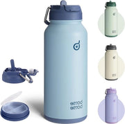 Ottima flaconcino isolante per acqua 950 ml (32 oz) - sportivi flaconcini d'acqua in acciaio inossidabile - imbuto - design di bottiglia da sport - palestra - contenitore per medicinali - blu