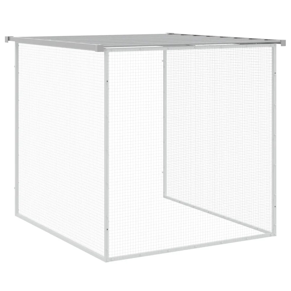Gabbia Polli Tetto Grigio Chiaro 603x98x90 cm Acciaio Zincato 3189056