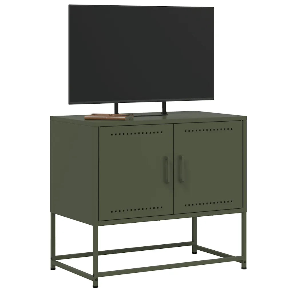 Mobile TV Verde Oliva 68,5x39x60,5 cm in Acciaio