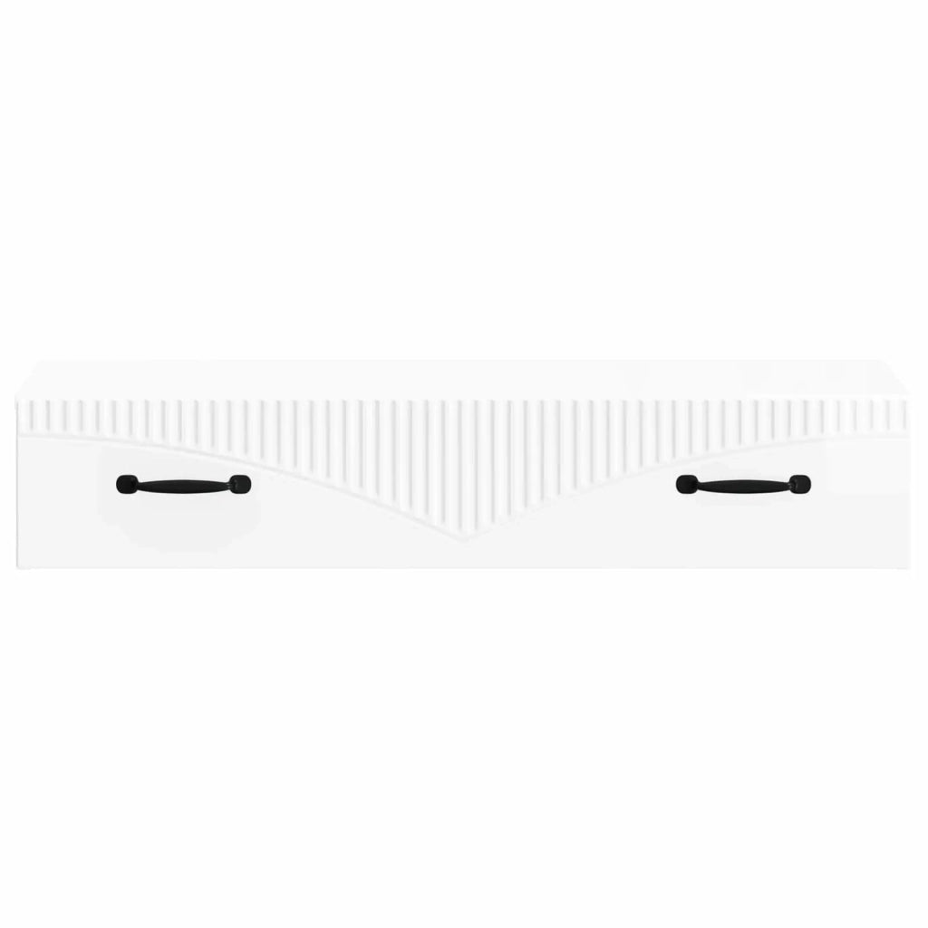 Tavolino da Parete Laterale Bianco Lucido 87,5 x 34,5 x 17 cm 899009