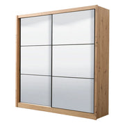 Armadio Camera da Letto Godrano, Guardaroba Grande Appendiabiti, 213x215.5h cm Marrone Rovere Nodi