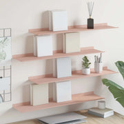 Mensola sospesa 4 pcs Rosa 80 x 18 x 2,5 cm Acciaio