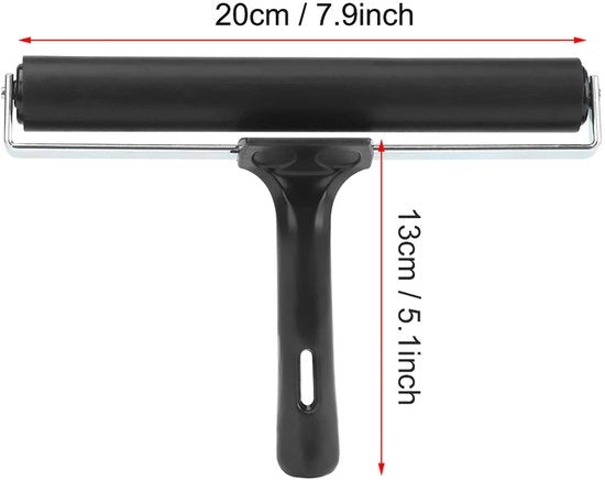 Pittore a rullo 20cm - Rullo - Pennello - Strumento per inchiostro - Pittura a olio - Strumenti per l'arte - Alta qualità - Rullo di stampa