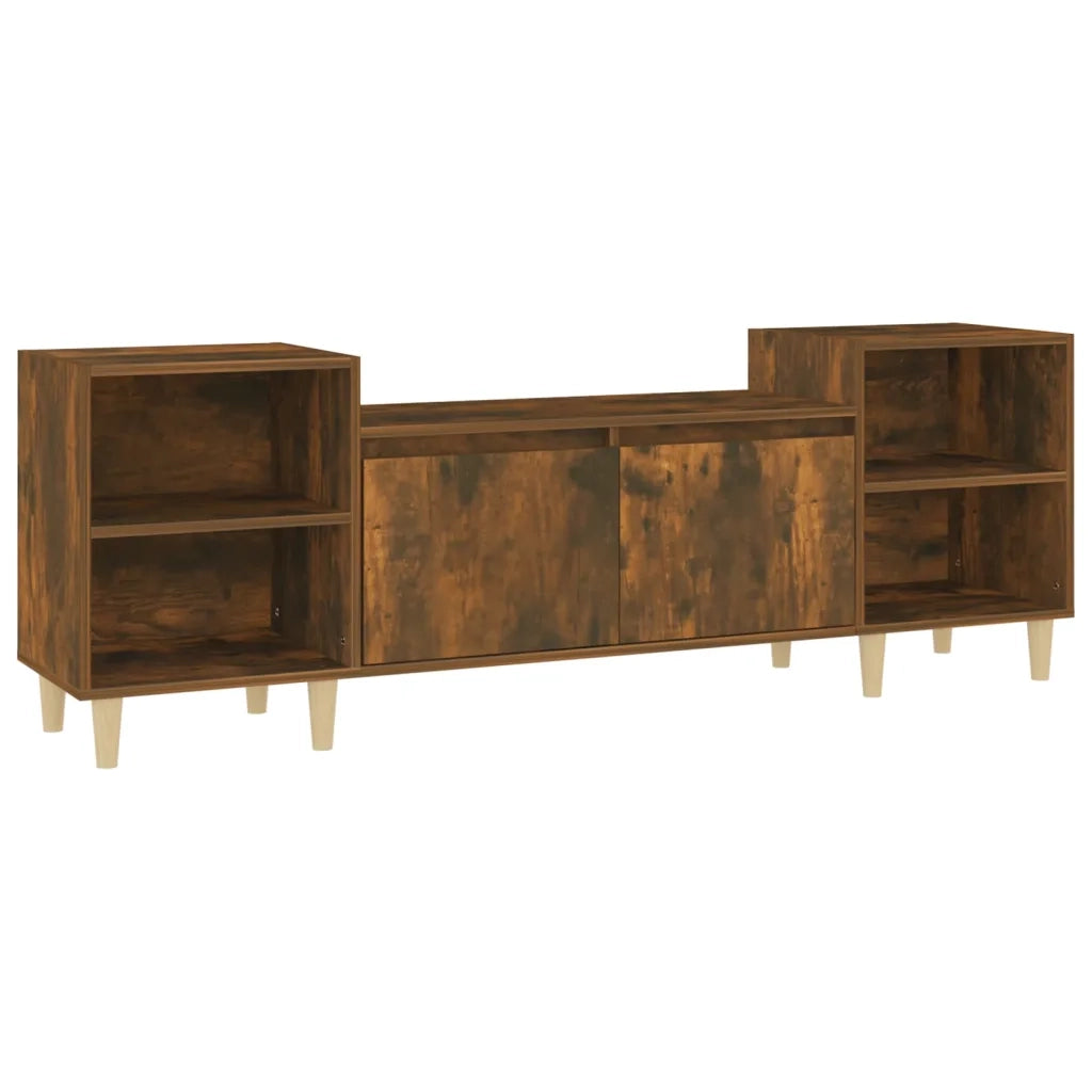 Mobile TV Rovere Fumo 160x35x55 cm in Legno Multistrato 821193