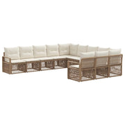 Set Divano da Giardino 11 pcs Beige polyrattan 3435852