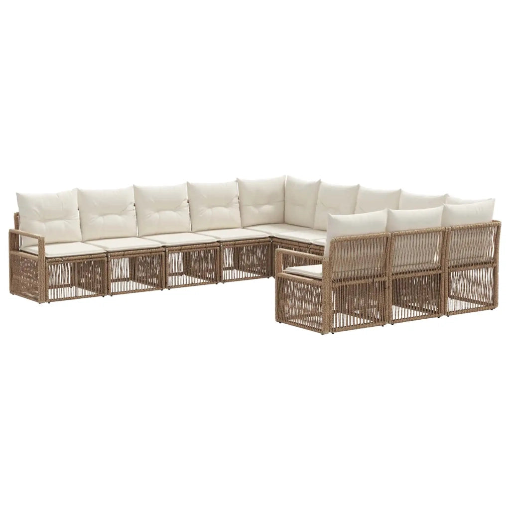 Set Divano da Giardino 11 pcs Beige polyrattan 3435852