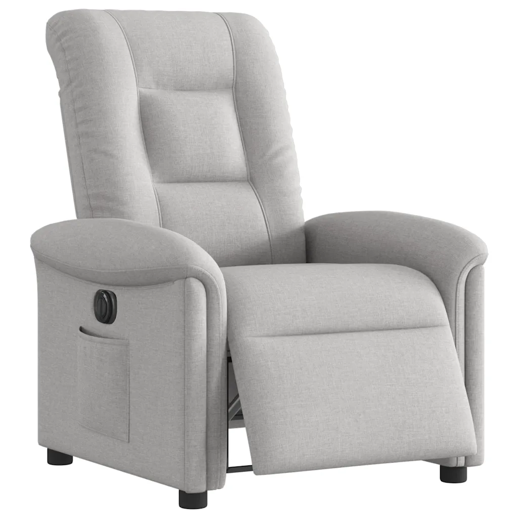 Poltrona | Sedia Relax Elettrica Reclinabile Grigio Nuvola in Tessuto