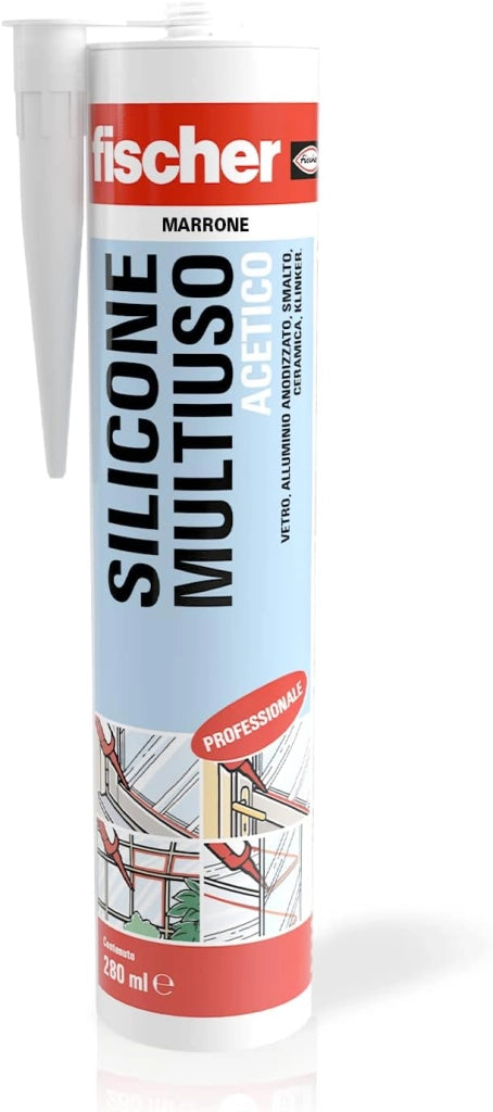 SILICONE ACETICO MULTIUTSO SAM MARRONE - 280ml - FISCHER 9356