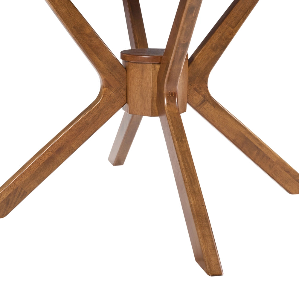 Tavolo da pranzo design retrò rovere scuro rotondo di ispirazione retrò design soggiorno sala da pranzo