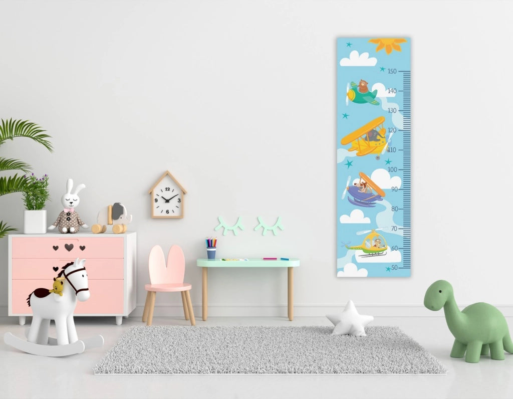 Metro Parete Misura Crescita Bambini in PVC 36x120 Cm Righello Grafico Altezza Muro Bimbi DIS_B