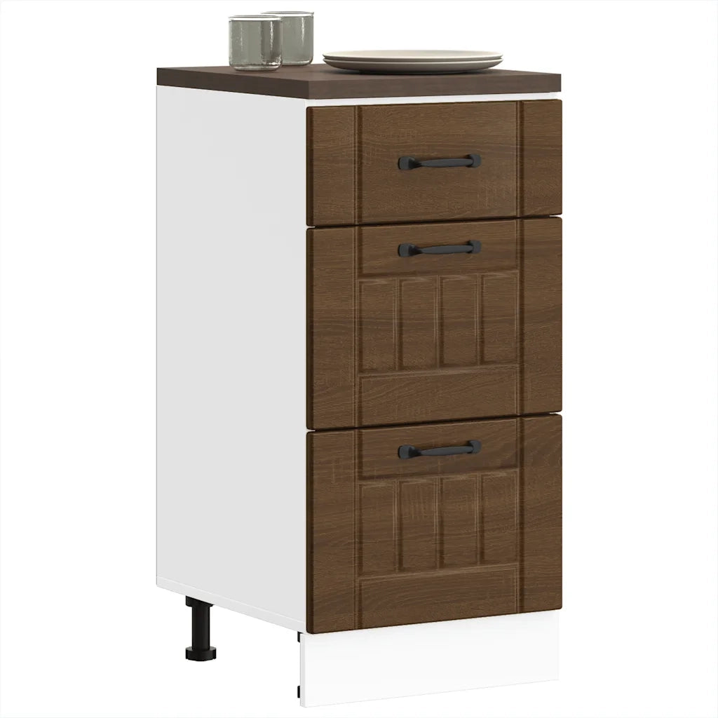 Base da Cucina Lucca Rovere Marrone in Legno Multistrato