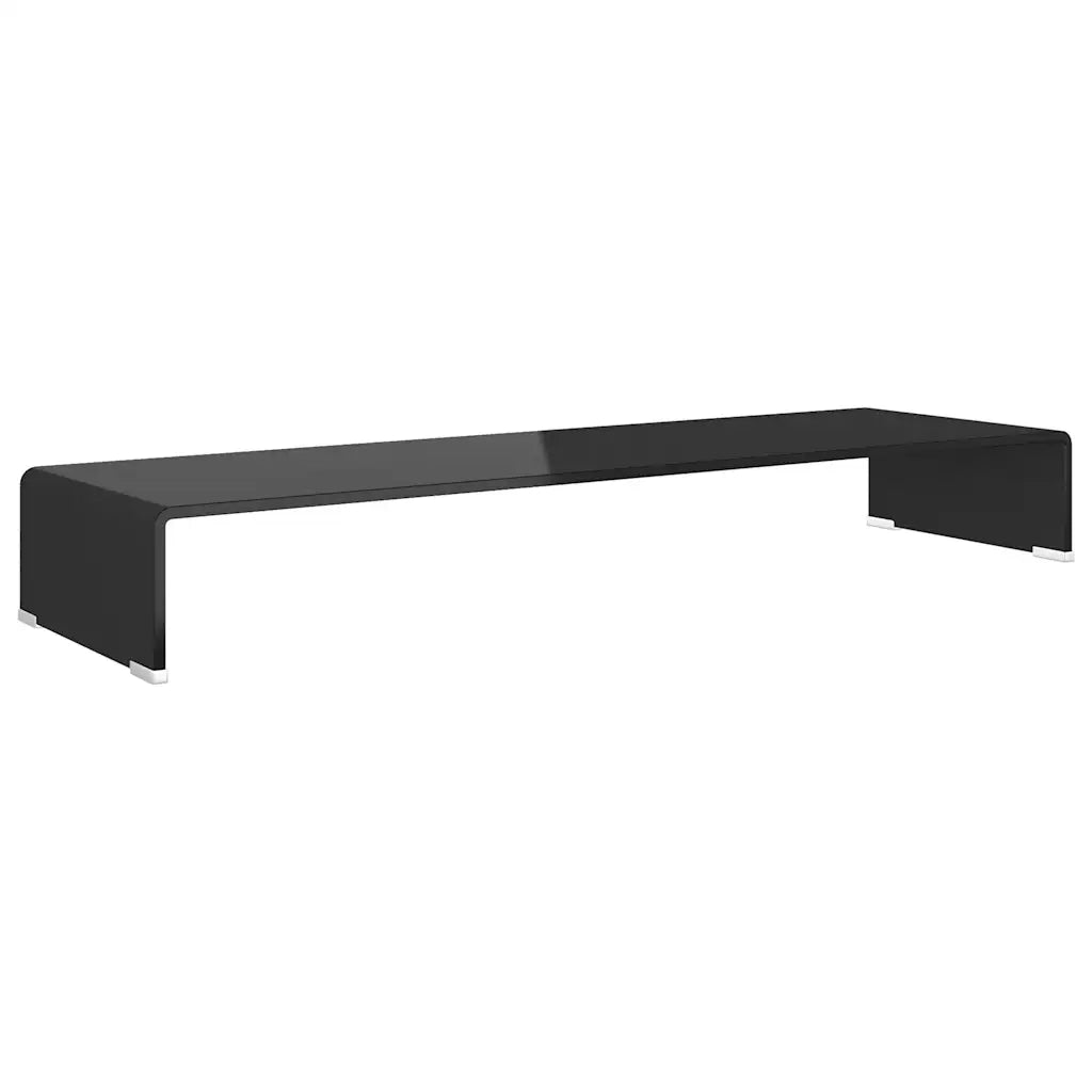 Mobile/Rialzo Porta TV-Supporto per TV in Vetro Nero 100x30x13 cm