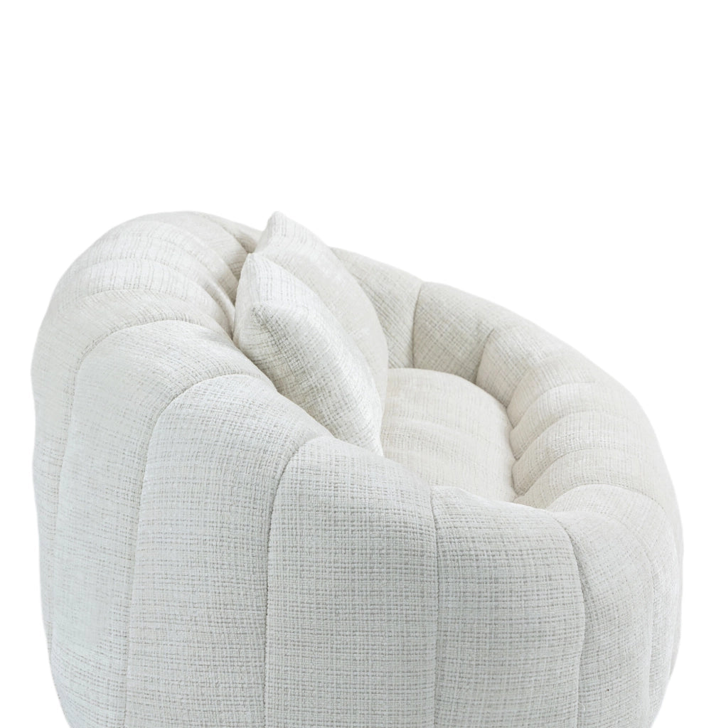Divano sacco 150x95x63 cm con imbottitura in schiuma; chenille beige