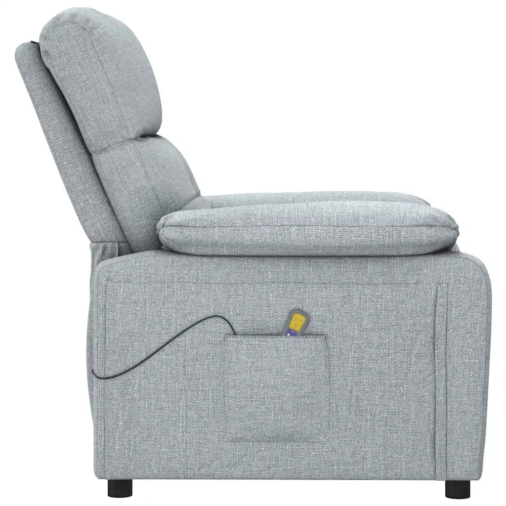 Poltrona Massaggiante in Tessuto Grigio Chiaro