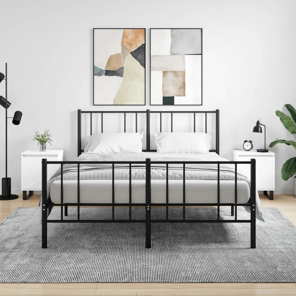 Set di 2 Comodini | Armadio da Notte | Mobiletto da notte Bianchi 40x30x50 cm in Legno Multistrato