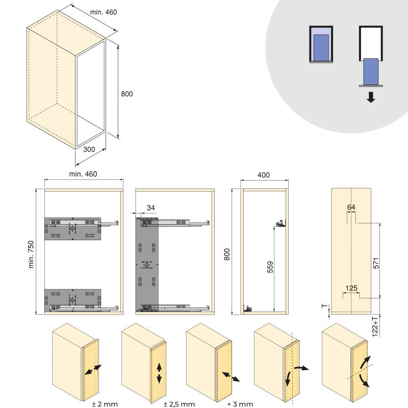 Portabottiglie laterale estraibile Harmony con chiusura soft, Modulo larghezza 150mm altezza 800mm, Acciaio e Legno, G..