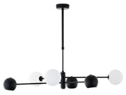 Lampadario MOKA Jupiter nero, 6 luci G9/GU10, sfere