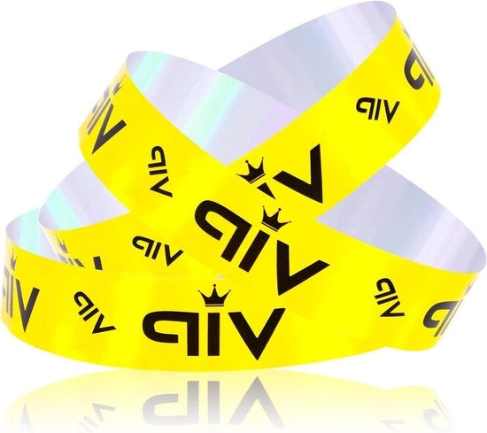 Polsbandjes per VIP Entrata, Set da 500 Unità, Glitter Oro - Ideali per Eventi, Feste e Concerti