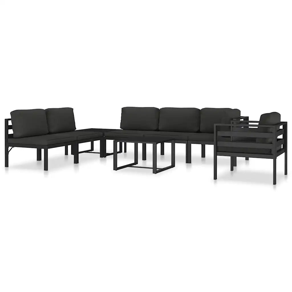 Divano Singolo con Cuscini in Alluminio Antracite  cod mxl 76946