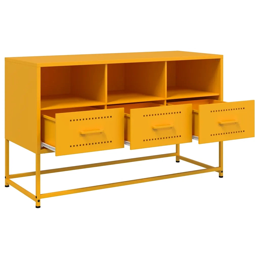 Mobile TV Giallo Senape 100,5x39x60,5 cm in Acciaio 846545