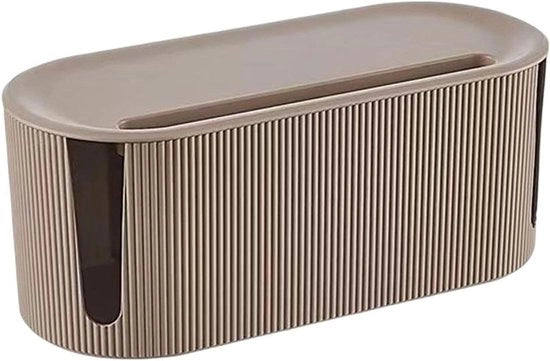 Cassetta di Stoccaggio per Cavi - Organizzatore per Cavi - Organizzazione del Ufficio - Grande Capacità - 35 x 19,41 x 16 cm - Marrone