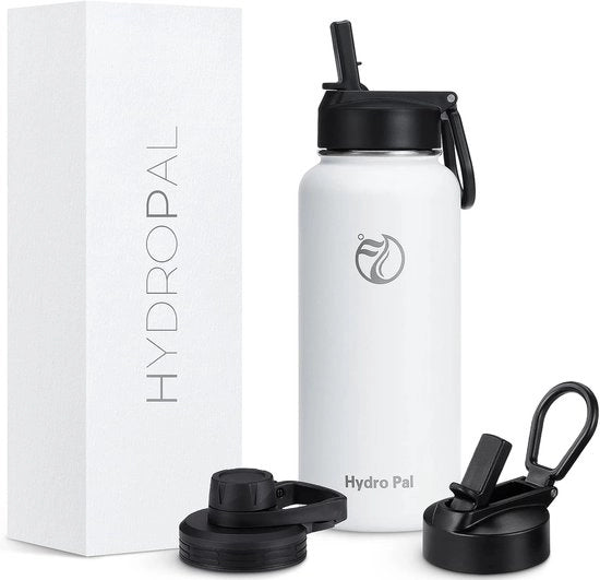 Fiaschetto in acciaio inossidabile - isolato - 750ml, 1l, 1.2l - bianco - BPA-free