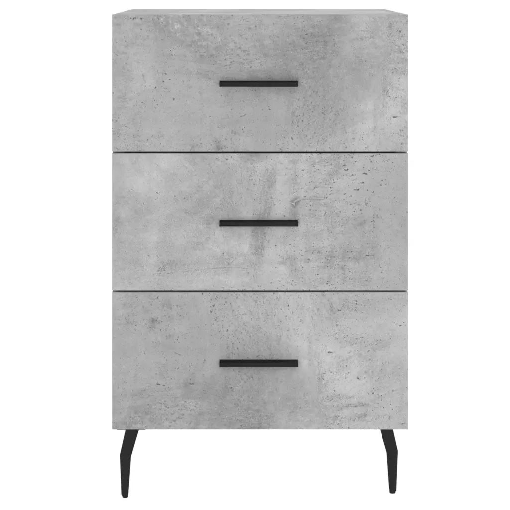 Comodino | Armadio da Notte | Mobiletto da notte Grigio Cemento 40x40x66 cm in Legno Multistrato