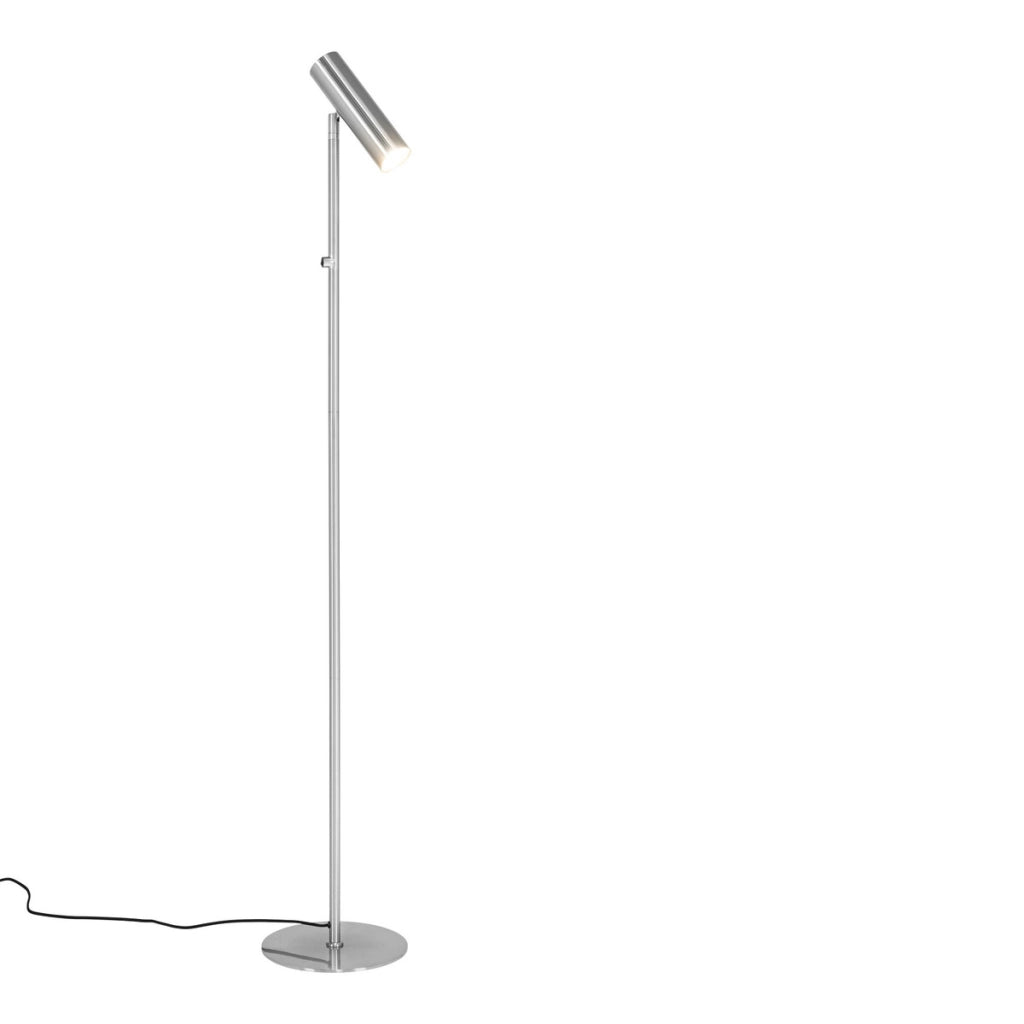 Lampada da Terra Paris, Argento, Metallo, 25x25x150 cm