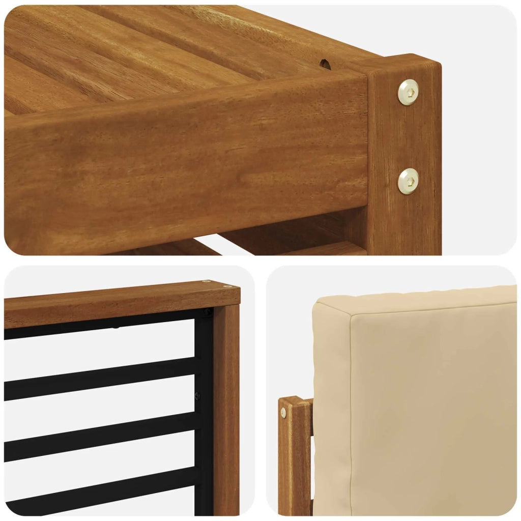 Set di divani da esterno 8 pz Naturale e Beige 3374543