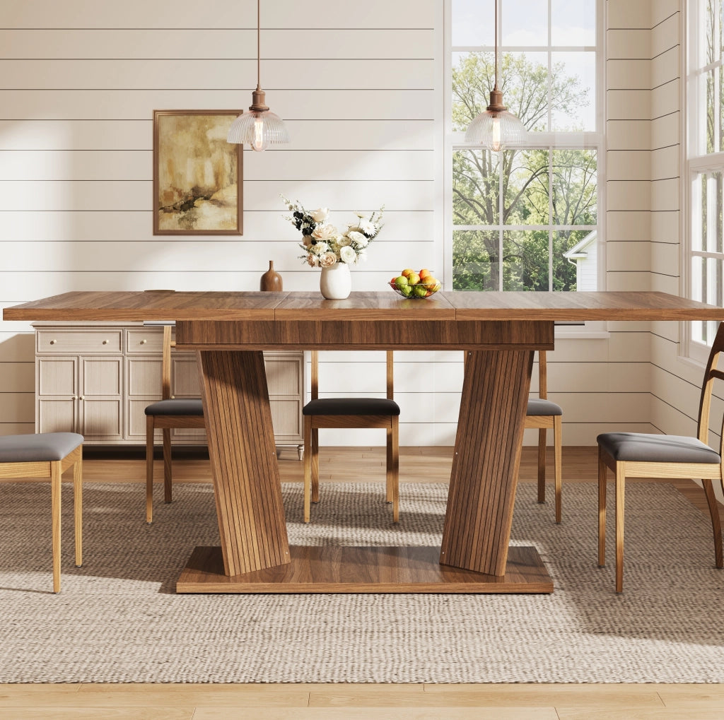 Tavolo da pranzo allungabile 120-160x80 cm marrone scuro