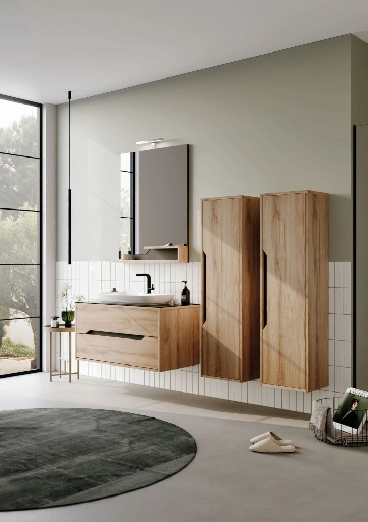 Specchio decorativo in legno "Galia 80" - 60 x 14 x 100 cm - Rovere