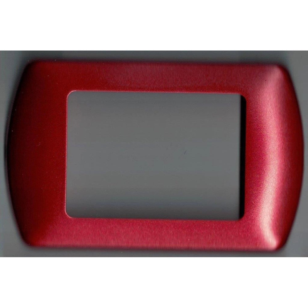 Trade Shop - Placchette Placche In Abs Compatibili Per Master Modo Colorra Placca Copriprese - Rosso Metallizzato -4 Fori     -