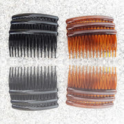 Trade Shop - Set 3 Pezzi Fermaglio Pettine Fermacoda 8x4 Cm Ferma Coda Ferma Capelli Comb -