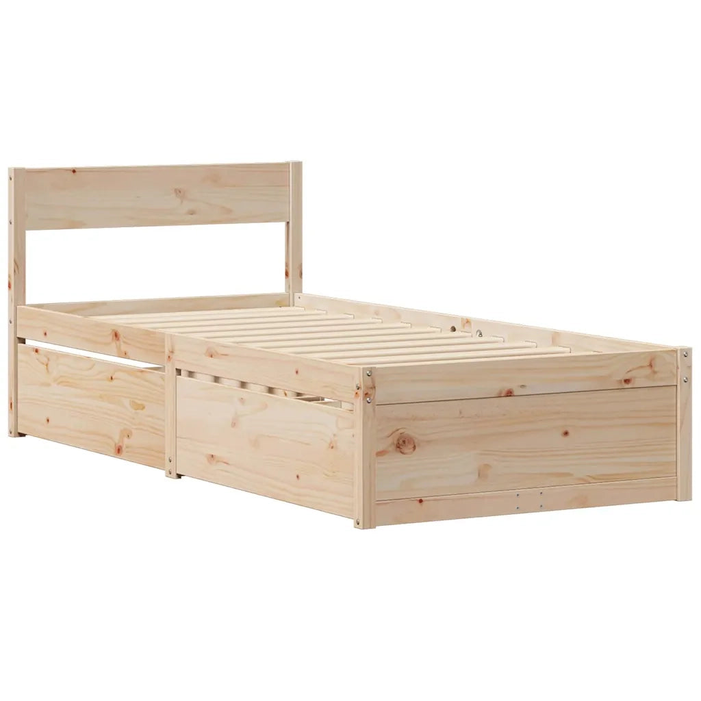 Letto senza Materasso 90x190 cm in Legno Massello di Pino 846804