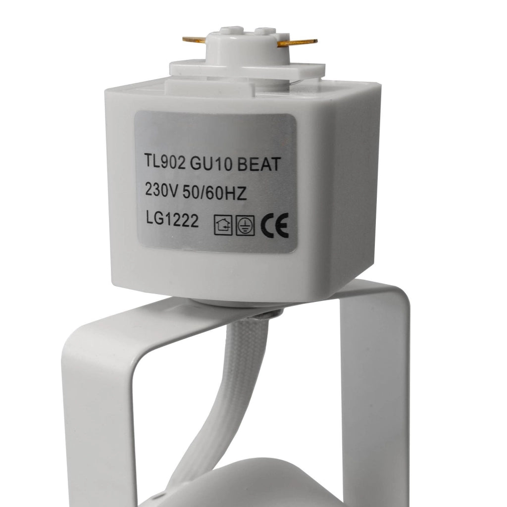 Faretto led per binario monofase, Proiettore Orientabile, Attacco Lampadina GU10, Track sistema illuminazione binario, Vetrina Bianco senza lampada